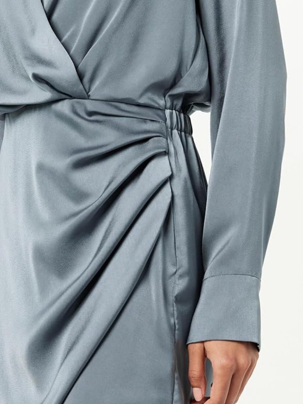 NWT XL The Drop Women's Mack Silky Wrap Mini Dress - Picture 3 of 16